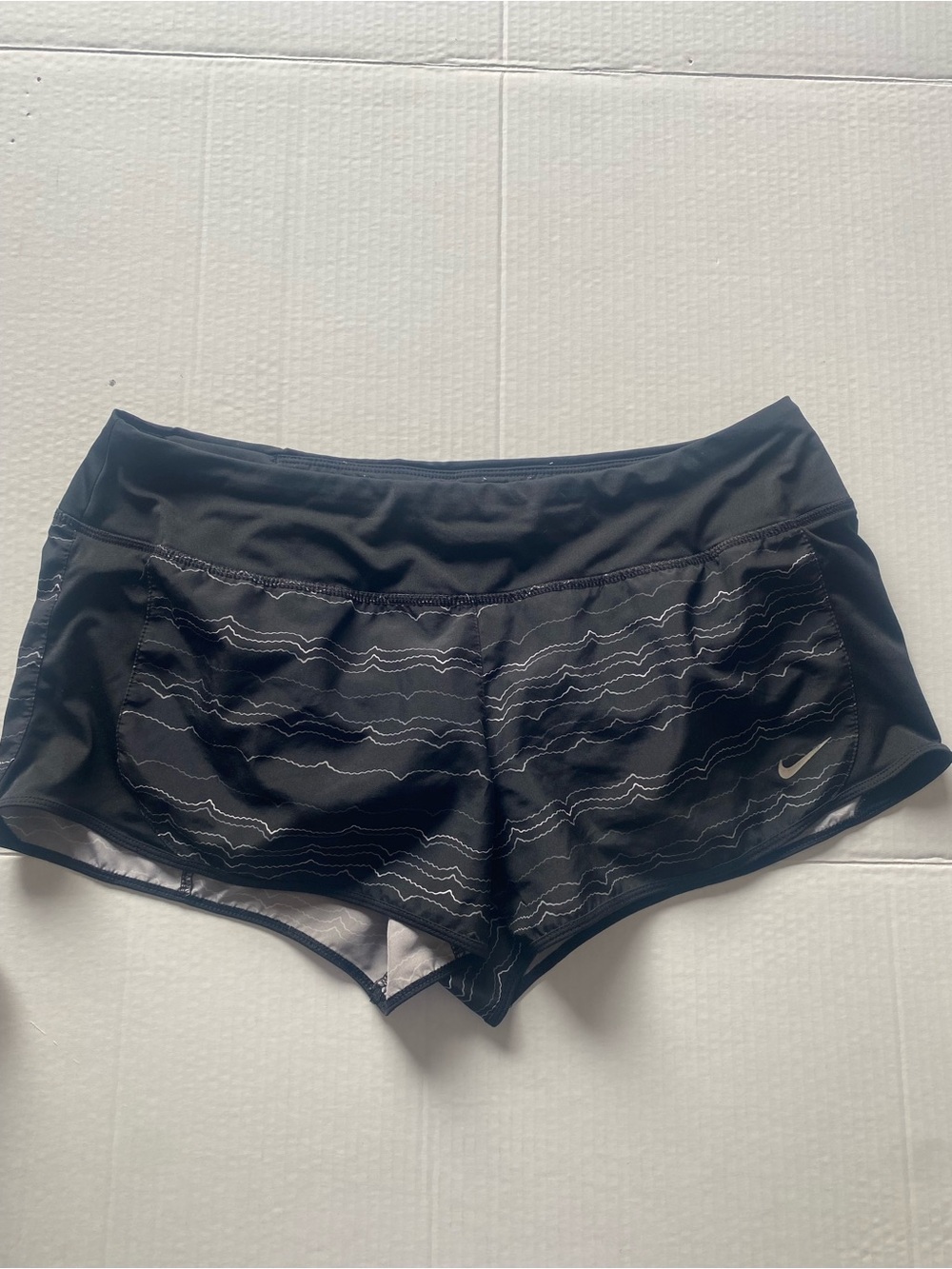 Nike Black Women’s Athletic Shorts with Wave Stitch Detail